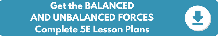 A banner which reads "Get the BALANCED AND UNABALANCED FORCES Complete 5E Lesson Plans". 