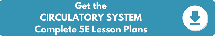 A banner which reads "Get the CIRCULATORY SYSTEM Complete 5E Lesson Plans". 