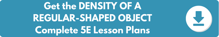 A banner which reads "Get the DENSITY OF A REGULAR-SHAPED OBJECT Complete 5E Lesson Plans". 