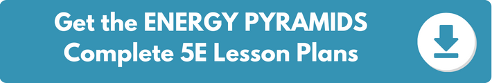 A banner which reads "Get the ENERGY PYRAMIDS Complete 5E Lesson Plans". 