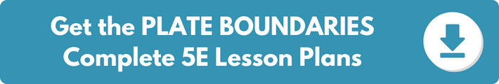 A banner which reads "Get the PLATE BOUNDARIES Complete 5E Lesson Plans". 