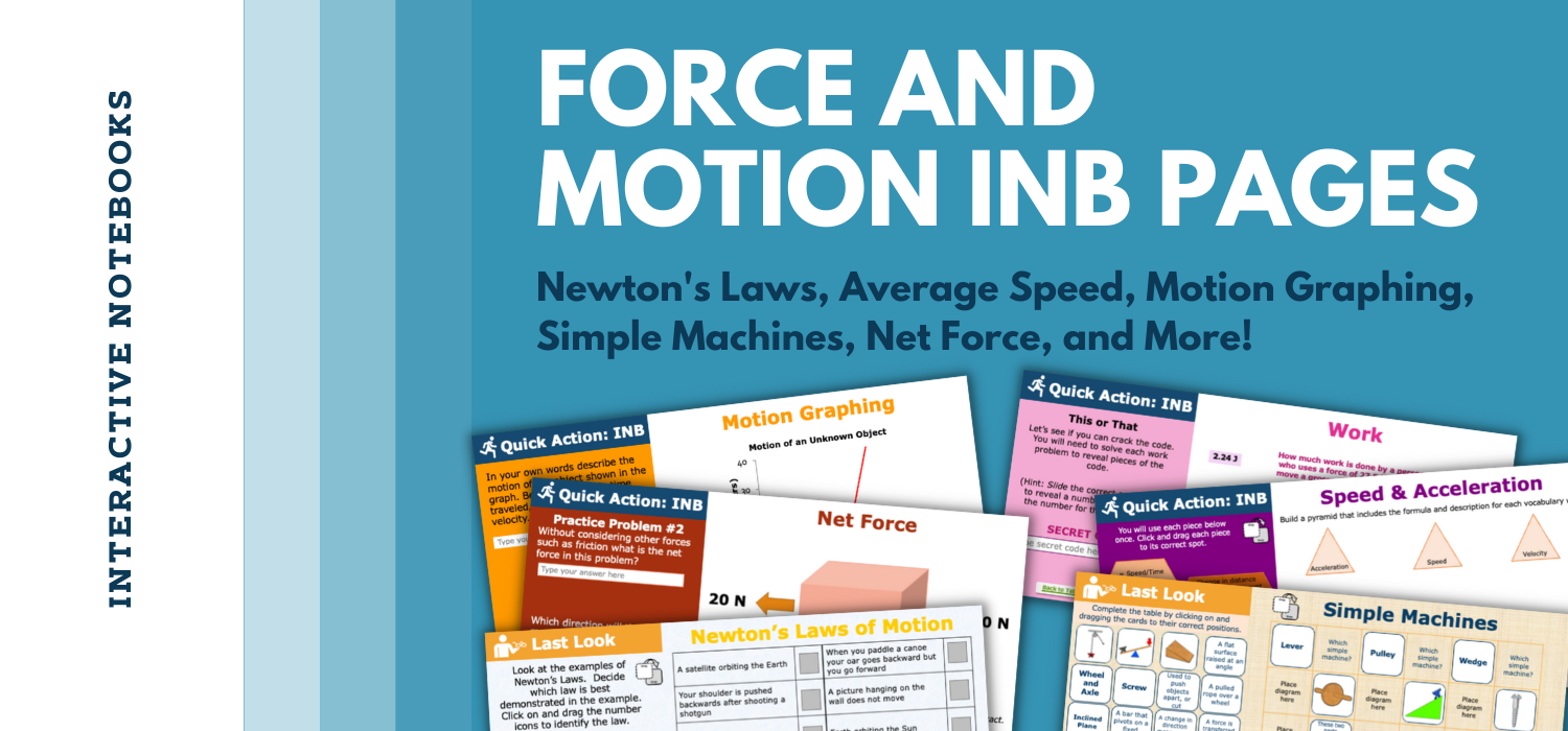 Force And Motion Interactive Notebook (INB) Pages