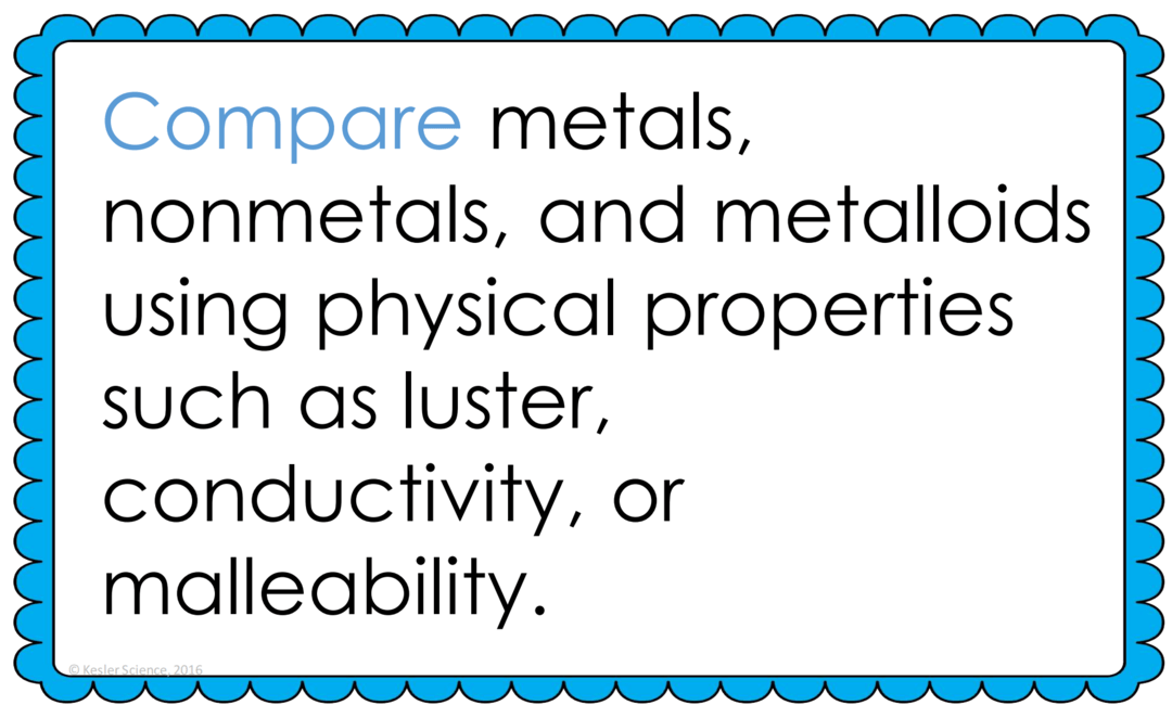 METALS, NONMETALS, AND METALLOIDS LESSON PLAN A COMPLETE SCIENCE