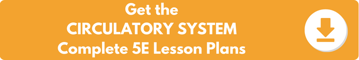 A banner which reads "Get the CIRCULATORY SYSTEM Complete 5E Lesson Plans". 