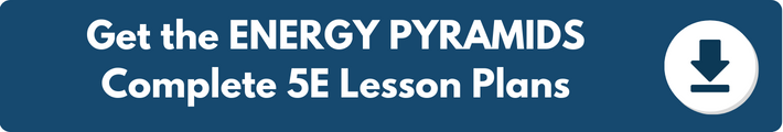 A banner which reads "Get the ENERGY PYRAMIDS Complete 5E Lesson Plans". 