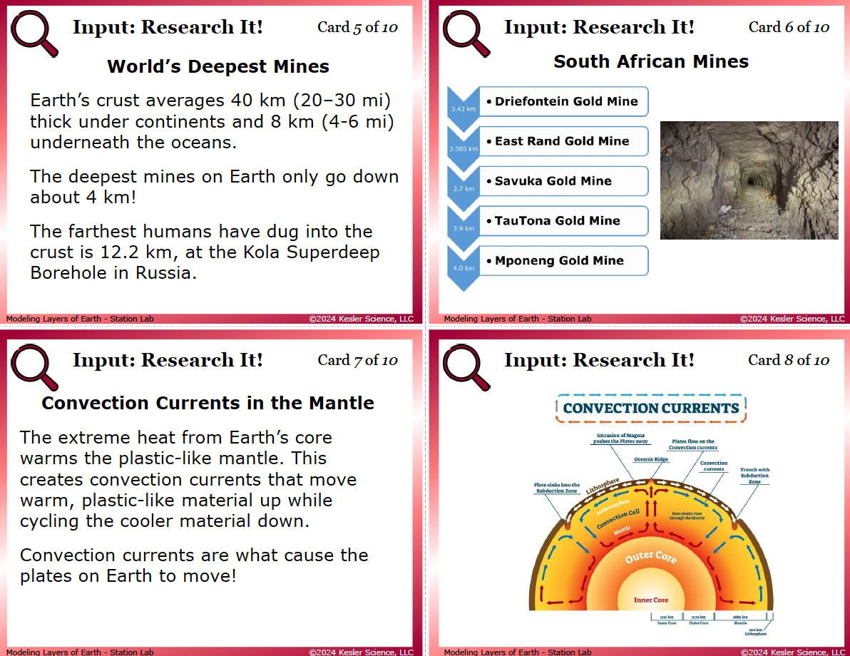 Layers of the Earth Station Lab hands-on activity for TEKS 6.10B — 6th grade Earth science