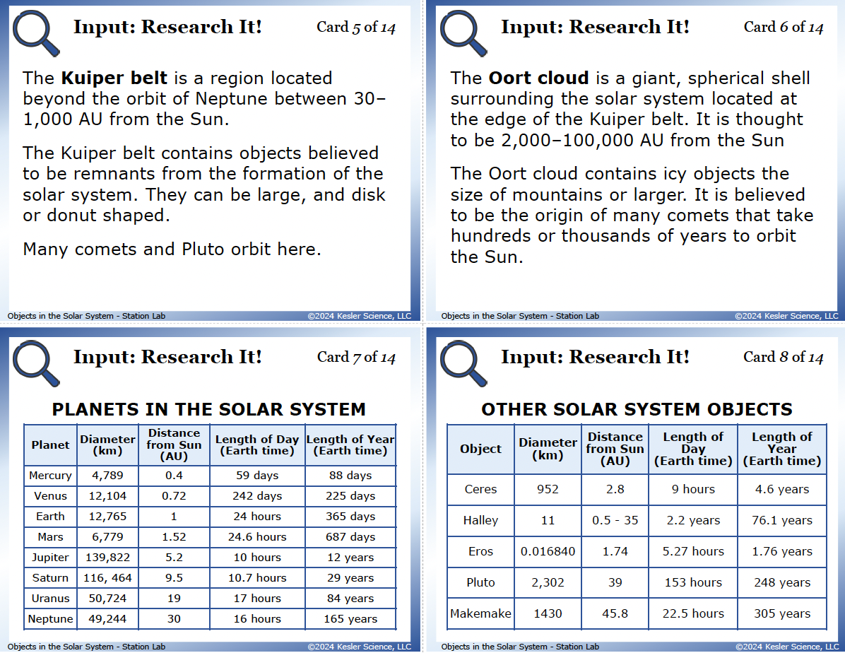 Objects in the Solar System Activity: 8 Hands-On Stations (TEKS 7.9A ...