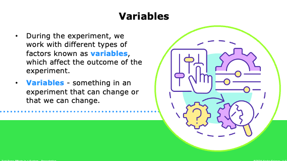 definition of variables as factors that can change in a science experiment