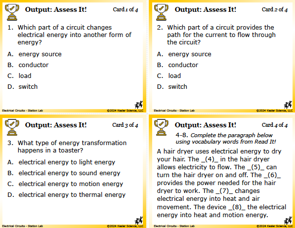 Output station card from the electrical circuits Station Lab