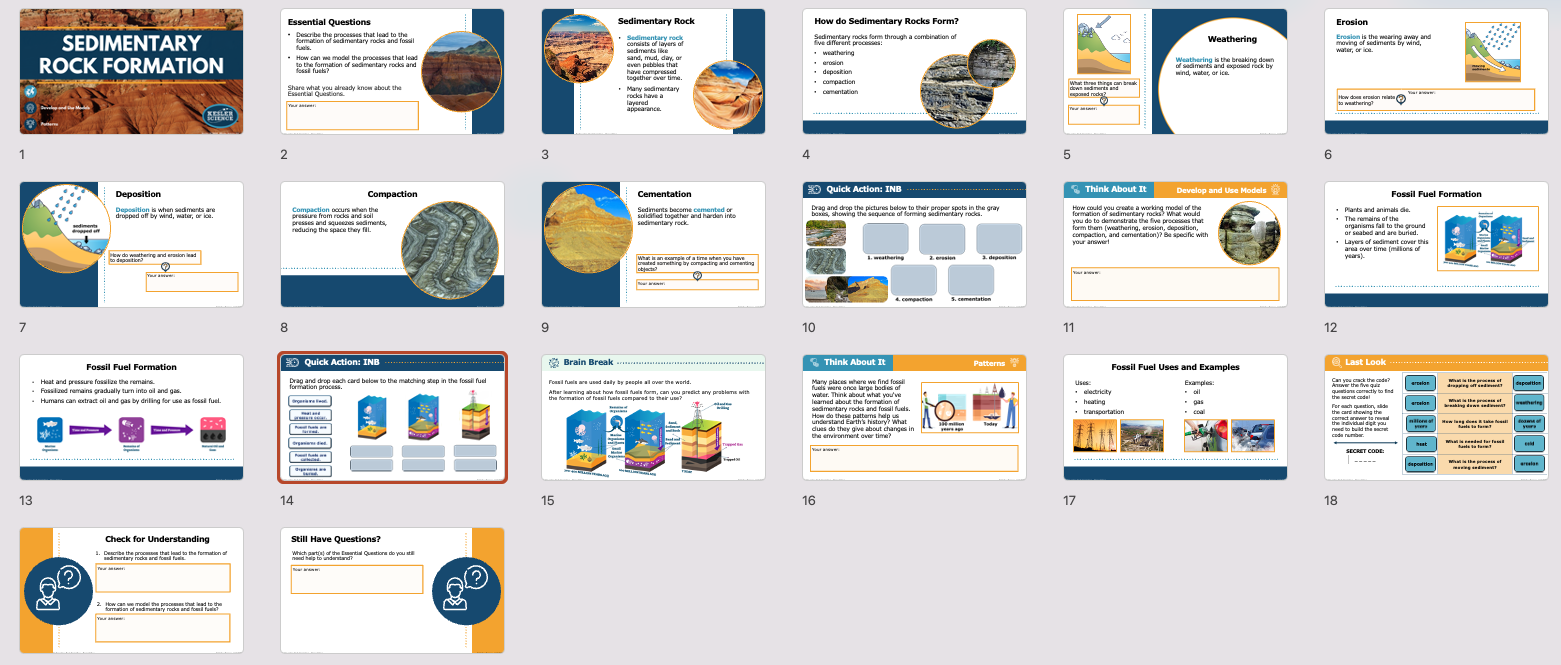 presentation overview slides for the sedimentary rock formation lesson