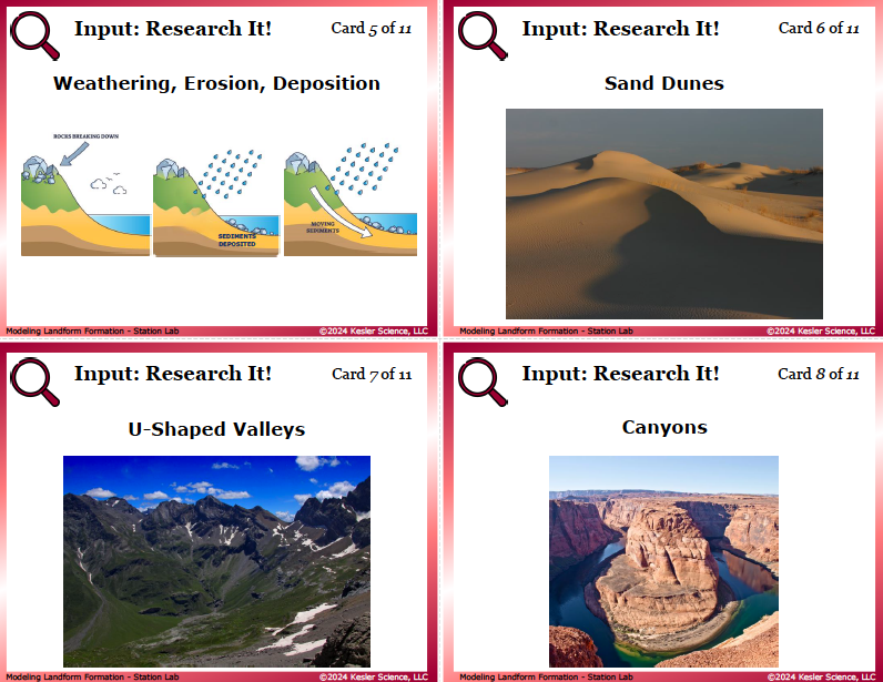 Input station card from the modeling landform formation Station Lab