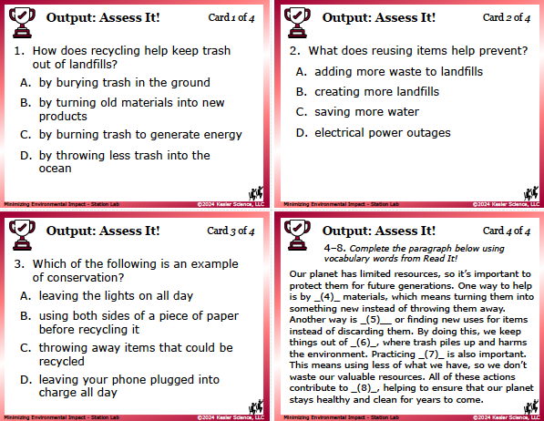 Output station card from the minimizing environmental impact Station Lab