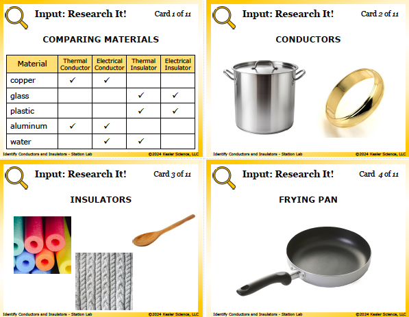 Input station card from the conductors and insulators Station Lab