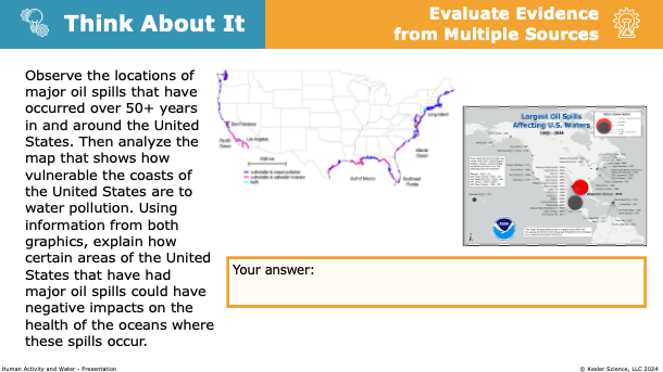 Think About It map analysis: major US oil spills and coastal water pollution
