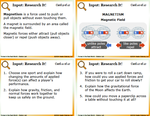 Input station card from the forces in the real-world Station Lab