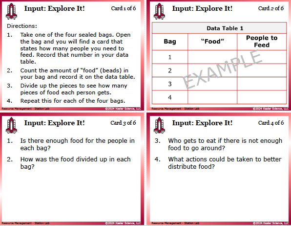 Input station card from the resource management Station Lab