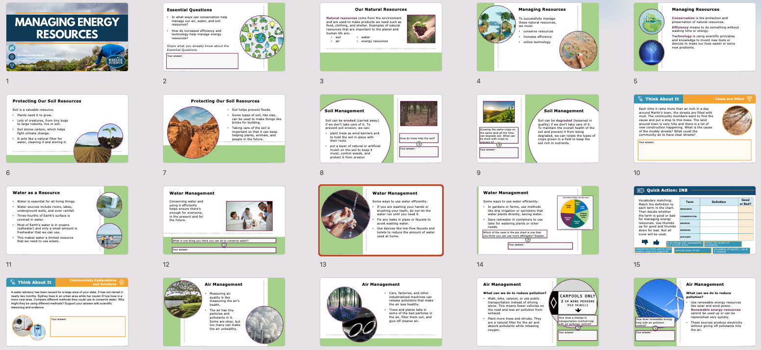 managing energy resources lesson presentation overview with title slide and content slides