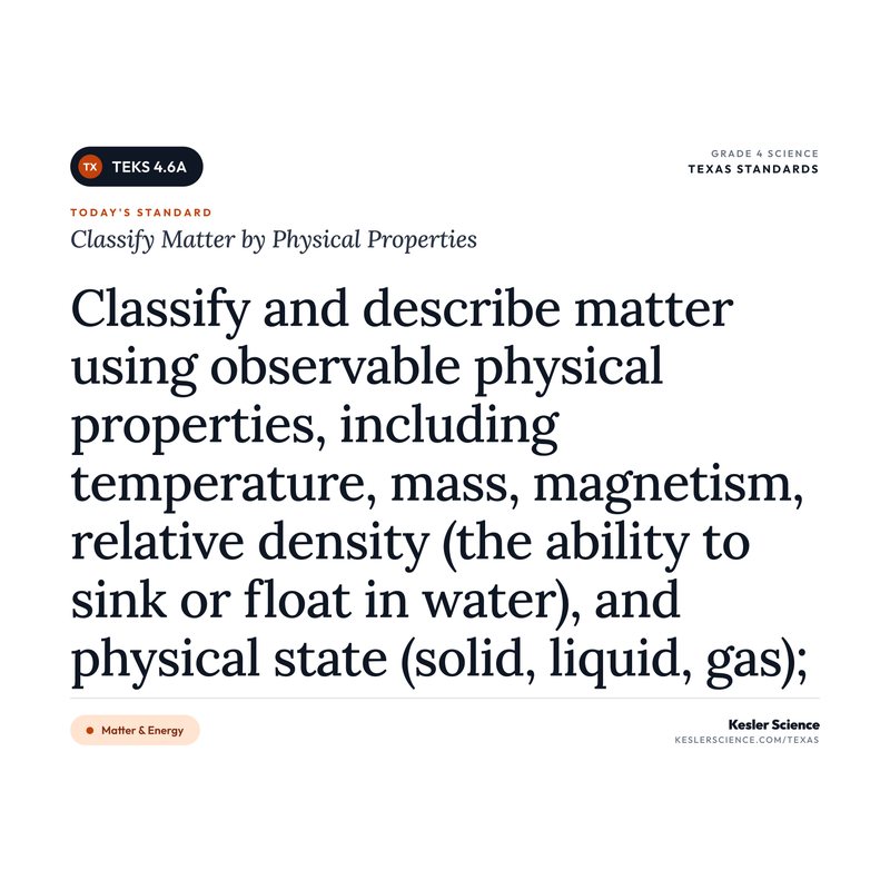 Classify Matter by Physical Properties — I Can Poster Pack cover