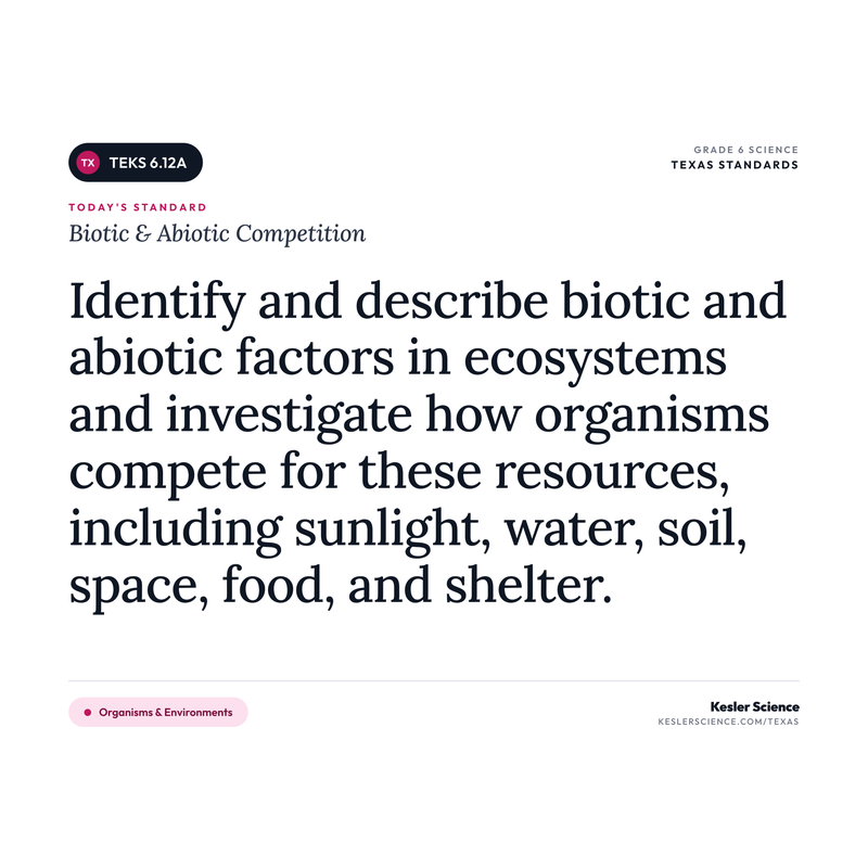 Biotic & Abiotic Competition — I Can Poster Pack cover